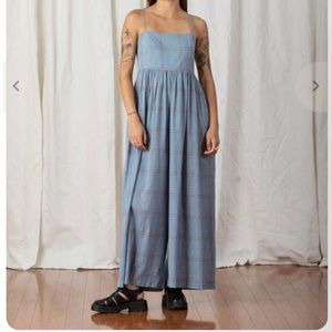 Blue Plaid Women's Jumpsuit